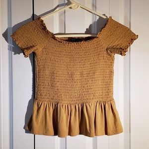 Cold shoulder peplum top